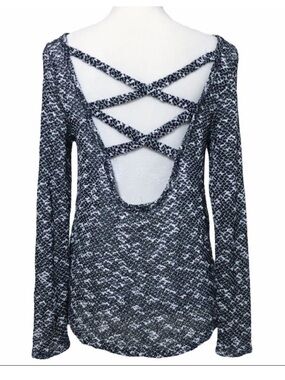 Bethany Mota American Eagle Criss Cross Long Sleeve Sweater Top